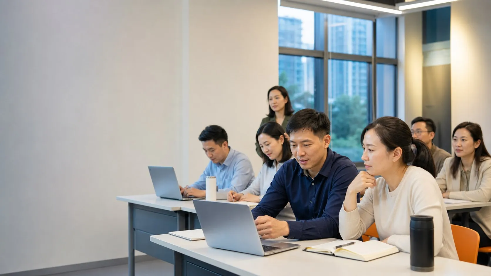 在现代课堂参加继续教育课程的在职学习者